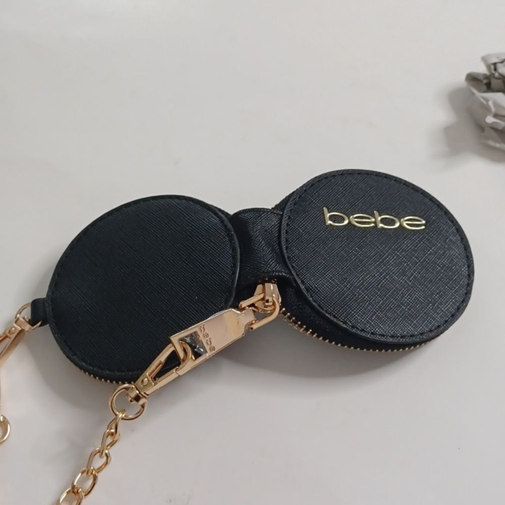 Bebe Black Mini Coin Bag with Gold Chain - Picture 9 of 9